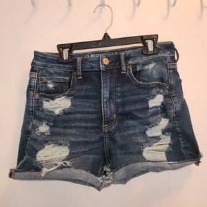 Size 6 American Eagle High Waisted Dark Wash Denim Shorts
